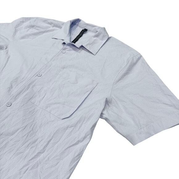 lululemon Camp Collar Ripstop Button Shirt Men’s XL Light Gray Short Sleeve - Picture 3 of 7